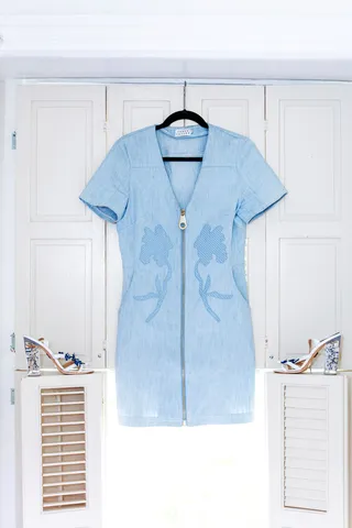 (Photo: Meredith Andrews) - "These denim overalls are one of my favorite pieces in my closet. I feel like the denim is super light, one of my really good friends is the designer, William Okpo. I feel like it’s a way to wear denim in a super chic, classy, 'I love fashion, I have attitude, I have style,' type of way. You can throw on a cute mule, a cute heel or you can kick around in sneakers. I feel like it’s the perfect outfit for any type of occasion, you can dress it up or down."