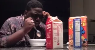 The Notorious B.I.G. - Big Poppa went from ashy to classy in his "Warning" video as he ordered a hit while decked out in a satin robe.&nbsp;(Photo: Bad Boys Records)