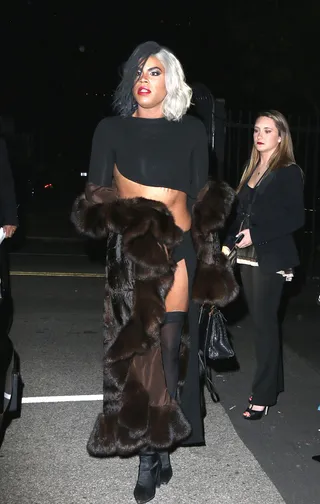 EJ Johnson - EJ Johnson killed it as Cruella de Vil from the Dalmatians at the 2017 Maxim Halloween party in Los Angeles.(Photo: MHD, PacificCoastNews)