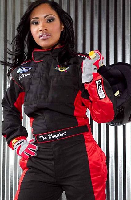 Tia Norfleet - Tia Norfleet, the daughter of stock car racer Bobby Norfleet, became the first Black female to be licensed to drive in NASCAR in 2011. She has yet to enter her first NASCAR race, but has gained success in drag racing and on the shorter tracks circuit known as the late models, where she has earned two Top 15 finishes.  (Photo: Courtesy Nascar.com)