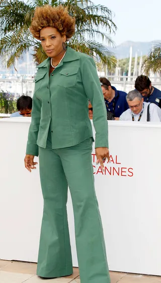 Macy Gray - Also at the Paperboy photo call&nbsp;Macy Gray has a night out in a green button-up and matching trousers.  (Photo: Andreas Rentz/Getty Images)