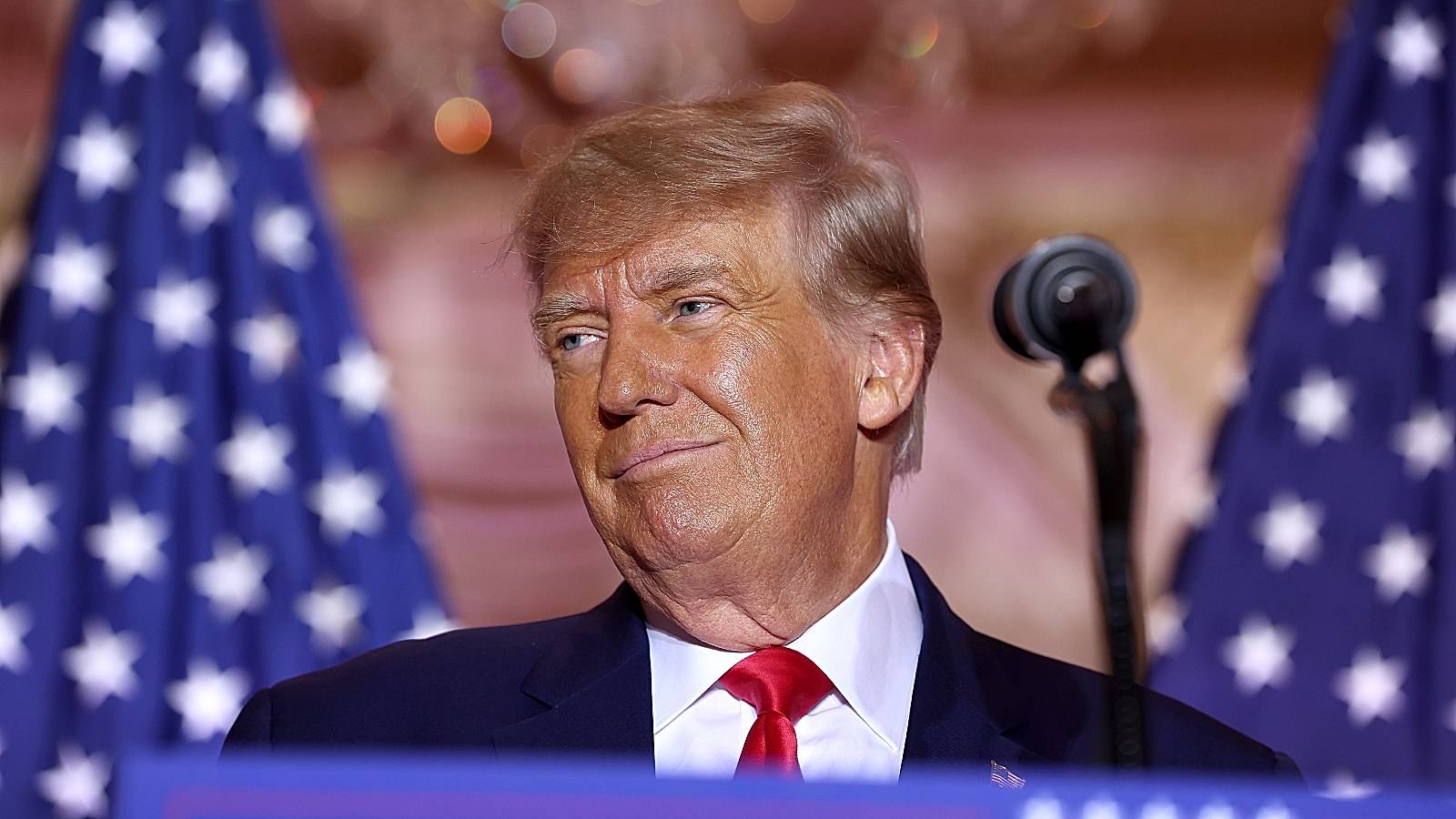 Former U.S. President Donald Trump speaks during an event at his Mar-a-Lago home on November 15, 2022 in Palm Beach, Florida. Trump announced that he was seeking another term in office and officially launched his 2024 presidential campaign.  