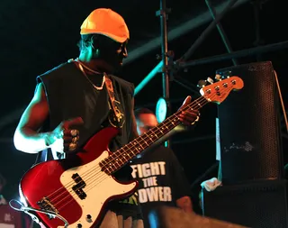 Flavor Flav - Flavor Flav displays his guitar talents on stage during Public Enemy performance.(Photo: Candice Lawler / BET)