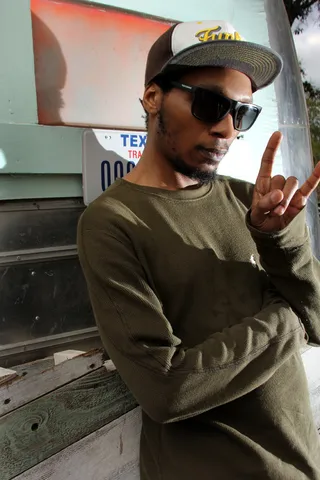 Del The Funky Homosapien - Del The Funky Homosapian&nbsp;posing for a photograph backstage at the&nbsp;Fun Fun Fun Fest in Austin Texas.&nbsp; (Photo: Candice Lawler / BET)