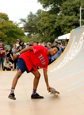 Odd Future - Odd Future's Left Brain hits up&nbsp;the skateboarding&nbsp;ramps&nbsp;during Fun Fun Fun Fest.&nbsp; (Photo: Candice Lawler / BET)