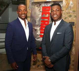 John Boyega and Anthony Mackie - John Boyega and Anthony Mackie&nbsp;pose for a picture at the special screening of&nbsp;Detroit&nbsp;in New York.&nbsp;(Photo: Kristina Bumphrey/StarPix/REX/Shutterstock)