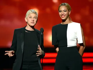 Ellen DeGeneres and Beyoncé - So Justin Timberlake is getting set to take the stage for his first Grammys performance in over five years. Who does he get to do his intro? Only two of the biggest stars in the building: Ellen DeGeneres and Beyoncé.(Photo: Kevork Djansezian/Getty Images)