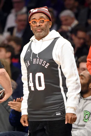 FEB 15:&nbsp;Spike Lee&nbsp; - Spike Lee attends 2020 State Farm All-Star Saturday Night wearing a custom Jordan jersey. (Photo: Kevin Mazur/Getty Images)