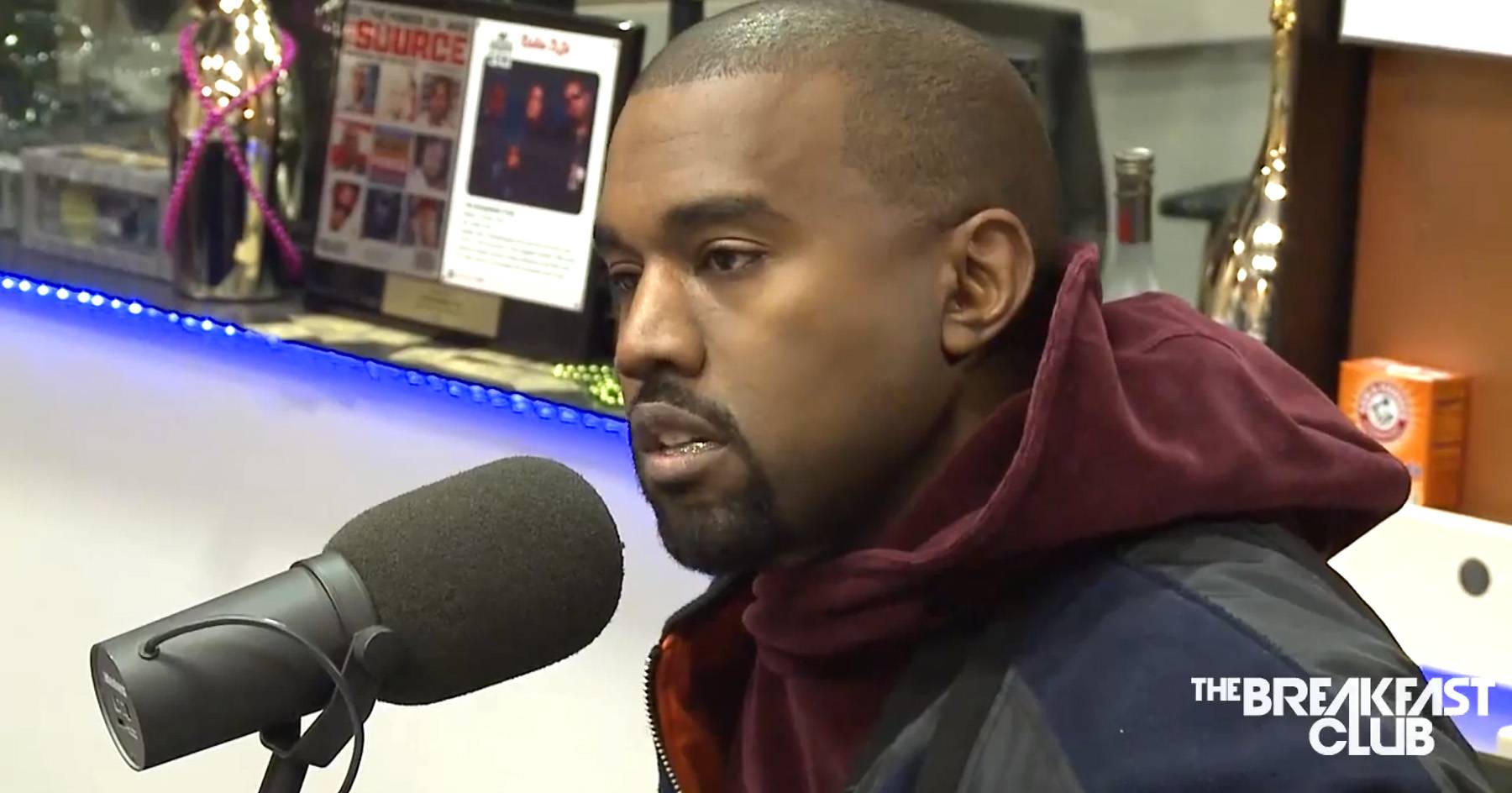 Kanye West, The Breakfast Club, Angela Yee, DJ Envy, Charlamagne Tha God