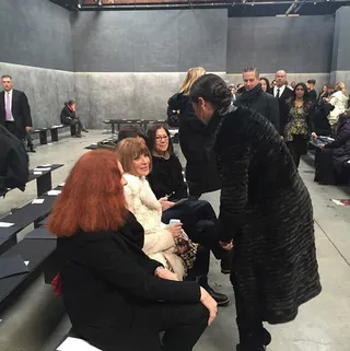 LaLa Anthony @lala - "#NYFW chatting it up with Anna Wintour at the @verawanggang fashion show today."  Check out Mrs. Anthony making her rounds with fashion royalty after Vera Wang's show.(Photo: Lala Anthony via Instagram)