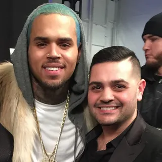 Michael Costello&nbsp;@michaelcostello&nbsp; - "The moment your favorite singer comes to your fashion show !!! @chrisbrownofficial living right now"The couture designer is #TeamBreezy for sure.(Photo: Michael Costello via Instagram)