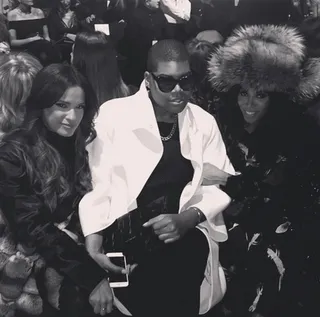 June Ambrose&nbsp;@juneambrose - "Snuggled up with&nbsp;@ejjohnson&nbsp;&amp;@rocsidiaz&nbsp;front row at&nbsp;@dennisbasso"  Talk about a fashion-forward front row! The celebrity stylist hangs with the always fabulous&nbsp;EJ Johnson and&nbsp;Rocsi Diaz.  (Photo: June Ambrose via Instagram)