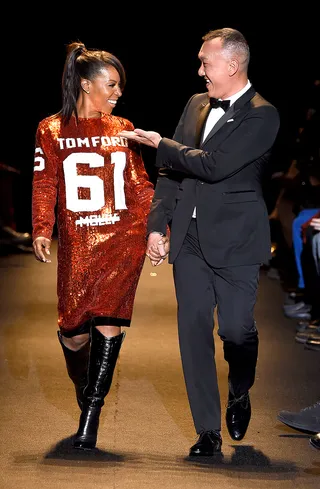 June Ambrose - Celebrity stylists June Ambrose and Joe Zee go from the front row to the catwalk for a good cause.  (Photo: Frazer Harrison/Getty Images For Fashion For Relief)