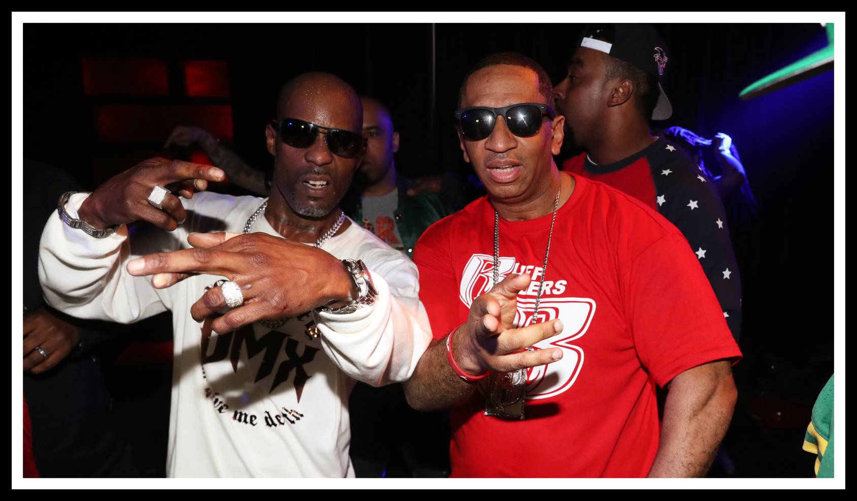 Recording artist DMX (L) and music executive Darrin 'Dee' Dean attend Highline Ballroom on April 11, 2017 in New York City. (Photo by Johnny Nunez/WireImage)
