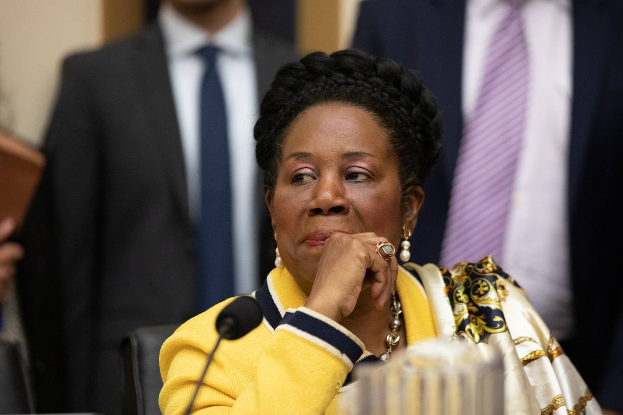 Rep. Sheila Jackson Lee (D-TX), listens during a hearing about reparations for the descendants of slaves for the House Judiciary Subcommittee on the Constitution, Civil Rights and Civil Liberties, on Capitol Hill in Washington, D.C. on Wednesday June 19, 2019.  (Photo by Cheriss May/NurPhoto)