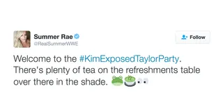 Not Even - Kim came with a whole forest for the pop star.(Photo: Summer Rae via Twitter)&nbsp;