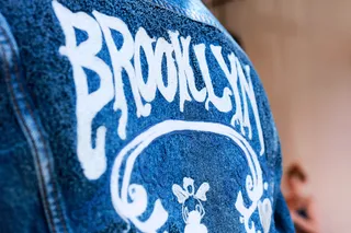 Custom denim embroidery reading "Brooklyn"&nbsp; - (Photo: Meredith Andrews)