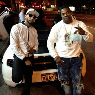 Swizz Beatz @therealswizzz - "I bumped into my OG tonight BUSS!!! Black &amp; White Flow!!!!" Swizzy and Busta Rhymes catch up.(Photo: Instagram via therealswizzz)