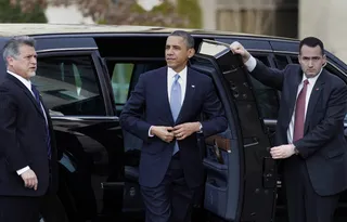 On His Way to Making History - See how President Obama and family celebrated his big day in Washington.&nbsp;– Britt Middleton   (Photo: REUTERS/Joe Skipper)