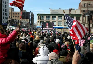 10 - Number of jumbo screens broadcasting the swearing-in on the National Mall in both 2009 and 2013.  (Photo: Rick Gershon/Getty Images)