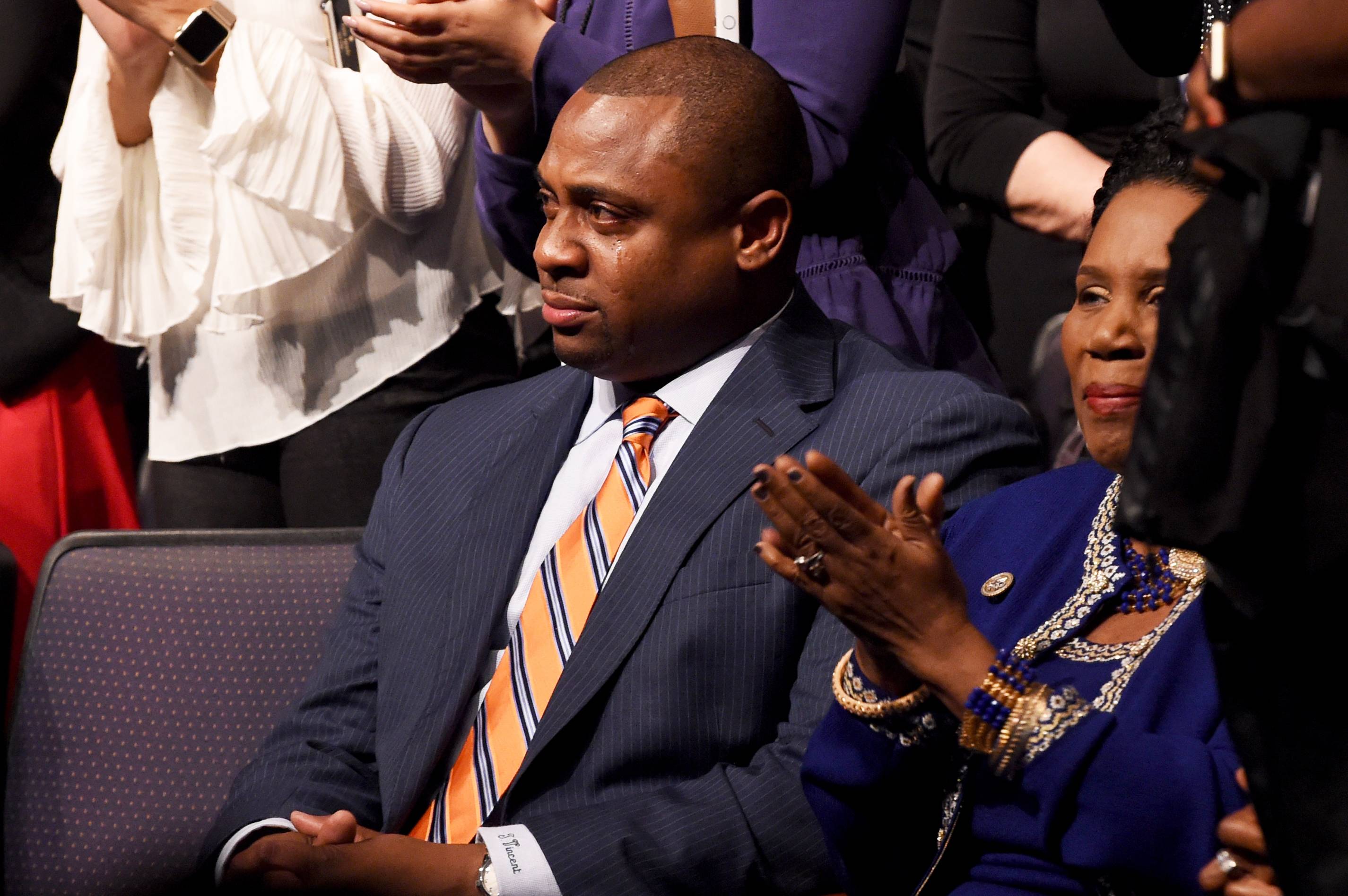 Tears of Joy - Honoree Troy Vincent tears up as we reflect on his life and football career. Get a full look into his story and acceptance speech on Sunday, February 5 at 11A/10C.&nbsp;(Photo: Rick Diamond/Getty Images for BET)