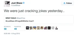 Just Blaze - The beats maker was in touch with Ruck just hours before his death.