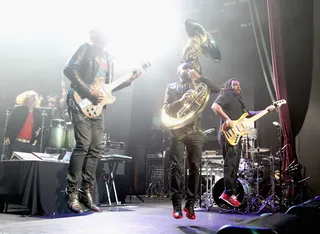 Jump Up! - Musicians Damon "Tuba Gooding Jr." Bryson and Mark Kelley of the Roots wake the audience up with their lively performance.&nbsp;(Photo: Leon Bennett/BET/Getty Images for BET)
