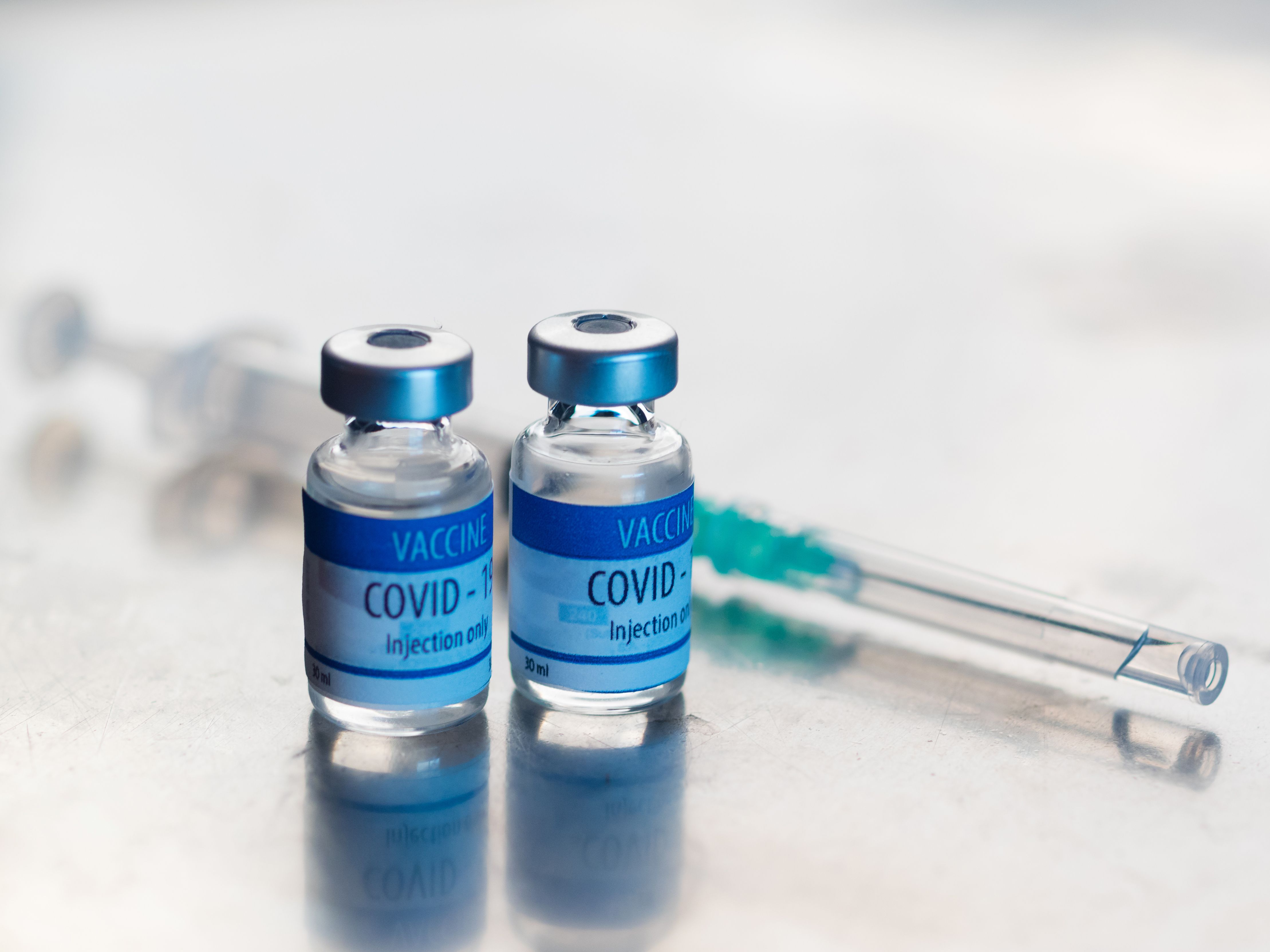 Vials of vaccine for Covid-19 to be administered by injection