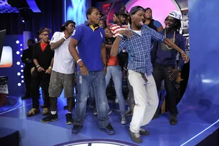 Get Down Get Down - Audience members dancing onstage at BET's 106 &amp; Park. (Photo: John Ricard / BET)