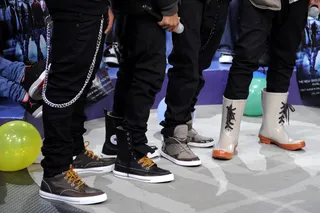 Fresh Kicks - Mindless Behavior rocks unique footwear at BET's 106 &amp; Park. (Photo: John Ricard/BET)