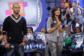 Terrence J &amp; Rocsi - Terrence J and Rocsi get ready for Mindless Behavior at BET's 106 &amp; Park.(Photo: John Ricard/Mindless BET)
