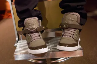 My Adidas\r - Mindless Behavior gets ready backstage at BET's 106 and Park (Photo: John Ricard/BET)