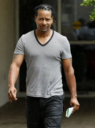 Manny Ramirez after leaving jail for allegedly assaulting his wife:\r&nbsp; - "It's none of your business." \r\r(Photo: AP Photo/Hans Deryk)