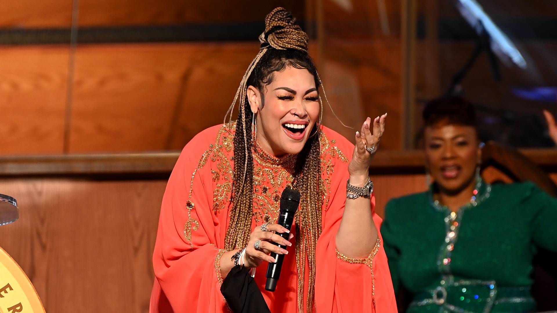 Keke Wyatt performs at the 2022 King Holiday Observance Beloved Community Commemorative Service at Ebenezer Baptist Church on January 17, 2022 in Atlanta, Georgia. 