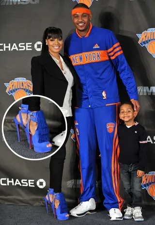 La La Anthony - La La’s serious Christian Louboutin tasseled heels really made this black-and-white outfit sing.  (Photo: James Devaney/WireImage/Getty Images)