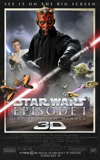 Star Wars: Episode I The Phantom Menace 3D (February 10) - Director George Lucas reboots the prequel trilogy's and gives it the 3D treatment. All your Jedi favs Yoda and Mace Windu and not so favs: Jar Jar Banks are back. Samuel L. Jackson stars.(Photo: 20th Century Fox)