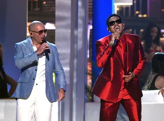 Set the Stage On Fire - Recording artists Pitbull and Chris Brown perform onstage during the 2015 Billboard Music Awards at the MGM Grand Garden Arena in Las Vegas.(Photo: Ethan Miller/Getty Images)