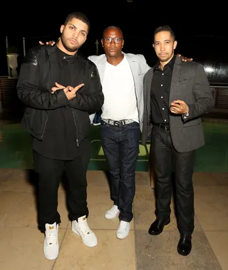 Black Star Power - Straight Outta Compton stars O'Shea Jackson Jr. and Neil Brown Jr. pose with comedian Tommy Davidson at IMDb's 25th Anniversary Party co-hosted by Amazon Studios presented by VISINE at Sunset Tower Hotel in West Hollywood.(Photo: Rachel Murray/Getty Images for IMDb)