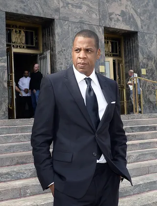 The Business Man - Rap mogul Jay Z&nbsp;stands&nbsp;on the steps of the United States District Court in Los Angeles after testifying in a copyright lawsuit in which he and Timbaland are being accused of violating the copyright of Egyptian composer Baligh Hamdi's 1957 song "Khosara Khosara" by allegedly misusing the music to create Jay Z's hit song with UGK&nbsp;"Big Pimpin."(Photo: Kevork S. Djansezian/Getty Images)