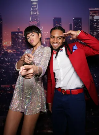 Zendaya and JR (Instastar Winner) - The singer/actress had extra fun before coming on stage with the Instastar winner to present the Coca-Cola Viewer's Choice Award.(Photo: BET)