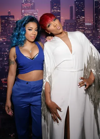 Keyshia Cole and Monica - The two singers came together to present the Centric Award.(Photo: BET)