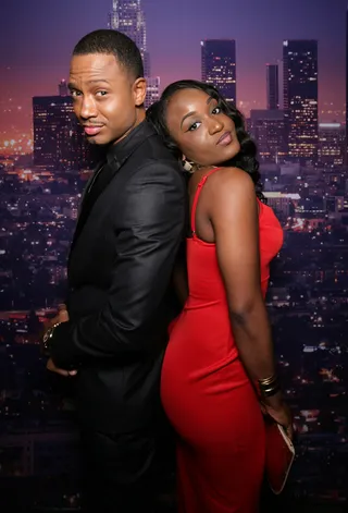 Terrence J and Rebecca Striplet - Terrence J presented a surprised Rebecca with a brand new Nissan as part of a giveaway.  (Photo: BET)