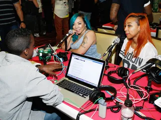 Mother-Daughter Moment  - Tiny and Zonnique make a mother-daughter move to the Radio Broadcast Center. (Photo: Rich Polk/BET/Getty Images for BET)