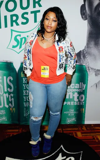 Miss Trina Babyyy  - Rapper Trina cools out at the Radio Broadcast Center. (Photo: Rich Polk/BET/Getty Images for BET)