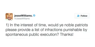 Jesse Williams - Jesse had a question for the authorities.(Photo: Jesse Wiliams via Twitter)