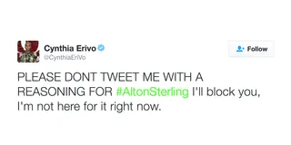 Cynthia Erivo - The Tony award winner has a warning for her followers.(Photo: Cynthia Erivo via Twitter)
