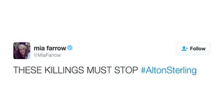 Mia Farrow - At once.(Photo: Mia Farrow via Twitter)