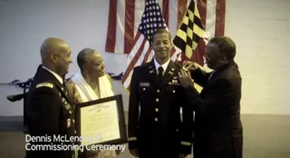 National Honor - McLendon's voiceover reads the text inscribed on his diploma &nbsp;from commissioning ceremony. He was appointed second lieutenant of field artillery for the U.S. National Guard.  (Photo: BET)