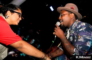 Connecting With Fans - The Oakland native shares a moment with a member of the audience.&nbsp;(Photo: K. Mendez / BET)