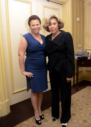 Leading Women - Debra L. Lee and Diahann Caroll took a moment to pose for a photo during the cocktails and dinner program. (Photo: Kris Connor/Getty Images for BET)